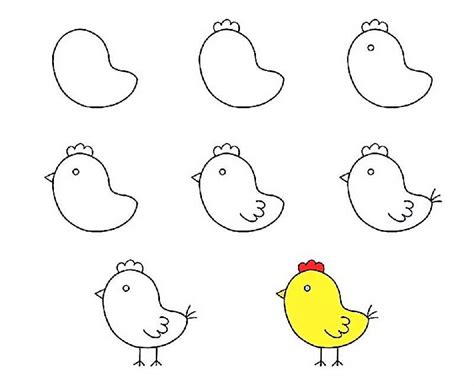 How to draw An Easy Chick step by step - Drawing Photos