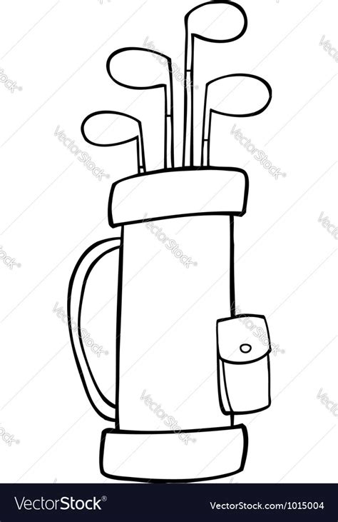 Outlined Golf Bag Royalty Free Vector Image VectorStock