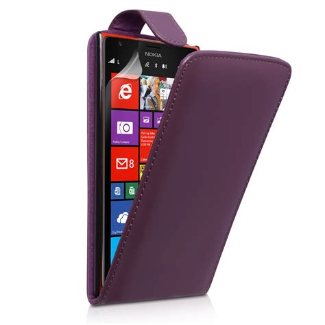 Yousave Accessories Nokia Lumia Leather Effect Flip Case Purple