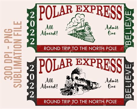 Polar Express Ticket Png And Printable For Your Christmas Home Etsy