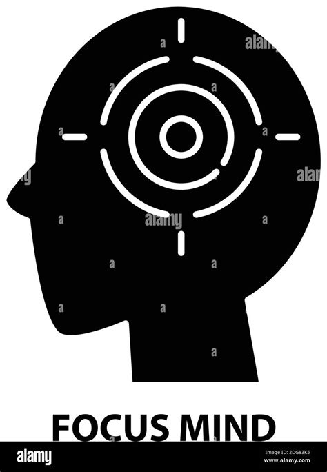 Focus Mind Icon Black Vector Sign With Editable Strokes Concept