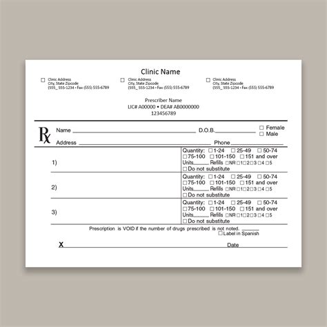 Multiple Prescriber Pads 100 Pads Per Set