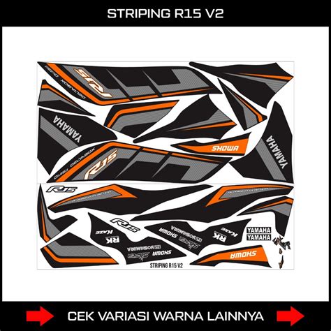 Jual STRIPING MOTOR R15 V2 SEMIFULL DECAL STIKER YAMAHA YZF R15 V2