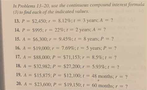 Solved In Problems 1320 Use The Continuous Compound