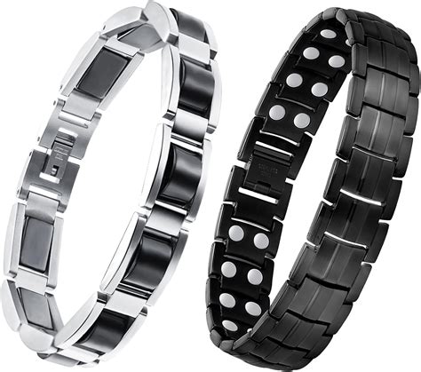 Amazon Feraco Magnetic Bracelet For Men Titanium Steel Magnetic