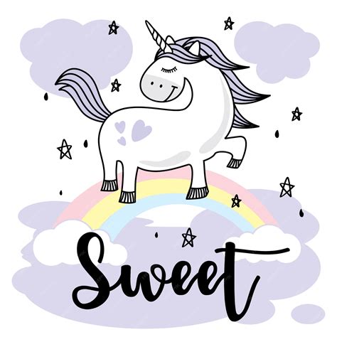 Premium Vector Cute Purple Baby Unicorn Doodle Pegasus Violet