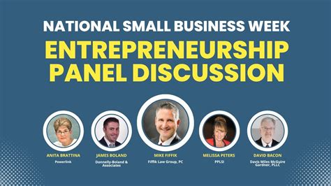 National Small Business Week Entrepreneurship Panel Discussion Youtube