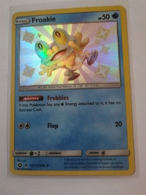 Froakie Shiny Sv Sv Hidden Fates Nm Holo Foil Rare Pokemon Card Ebay