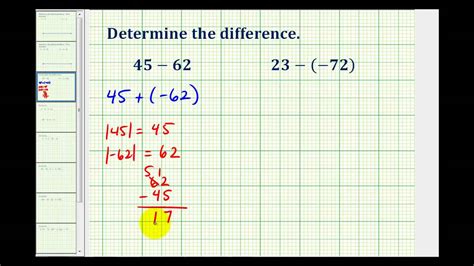 Ex 2 Subtracting Integers Two Digit Integers Youtube