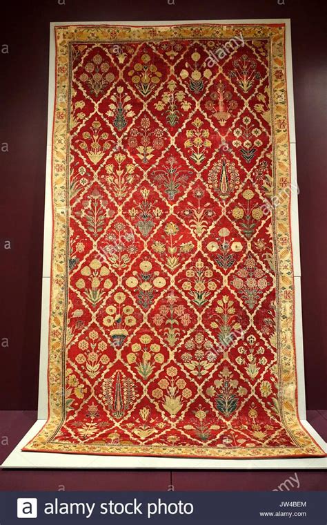 Carpet, India, Lahore, Mughal empire, 17th century AD, cotton, silk ...