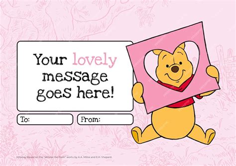 Winnie the Pooh Valentines Day Card | Premium Disney template