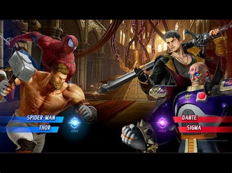 THOR SPIDER MAN VS SIGMA DANTE MARVEL VS CAPCOM INFINITE