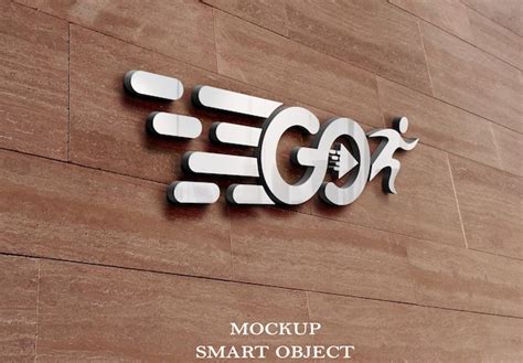 Premium Psd 3d Wall Logo Mockup