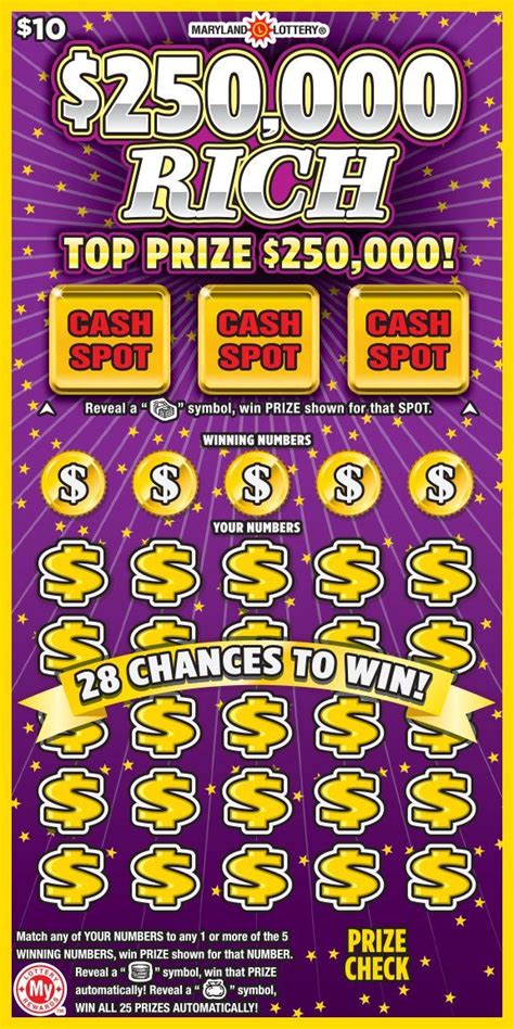 Scratch Offs Maryland Lottery Winning Numbers Game Start Win Prizes