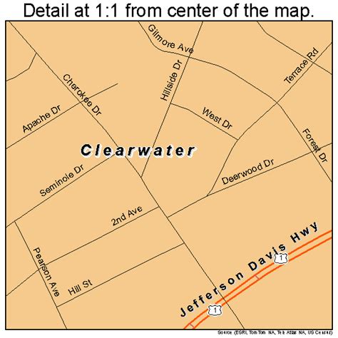 Clearwater South Carolina Street Map 4514860