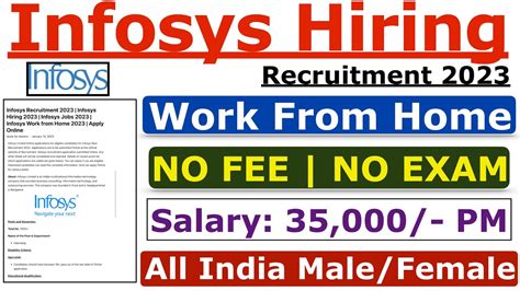 Infosys Recruitment 2023 Latest Job Vacancy 2023 Fresher Any Graduate Eligible Salary