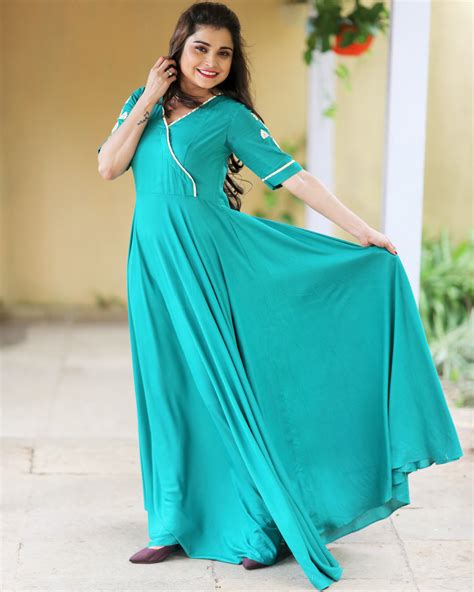 Turquoise Blue Color Dress