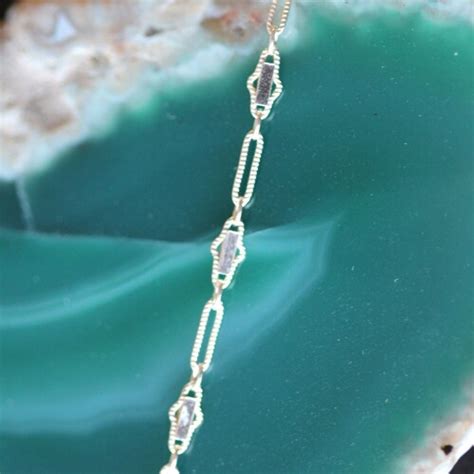 Curve Bar And Link Chain Sterling Silver Chain By Foot Etsy