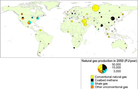 World Natural Gas Production By Region And By Source In 2050 A A Download Scientific Diagram