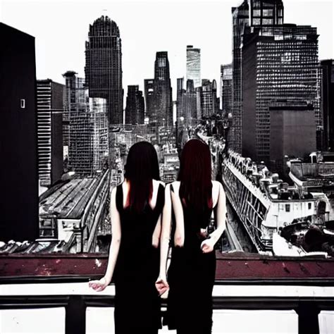 Two Goth Girls On City Rooftop Gorgeous Stable Diffusion Openart