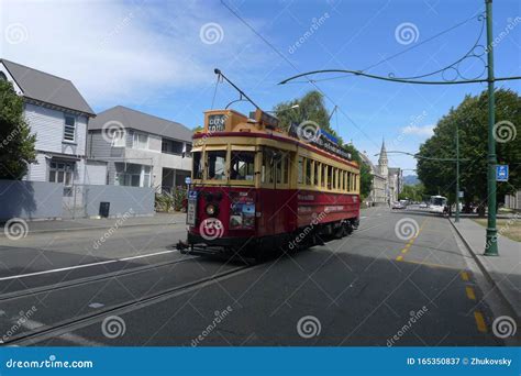 A Christchurch Tramway Tram at Worcester Street 图库摄影片 - 图片 包括有 海岛, 城市 ...