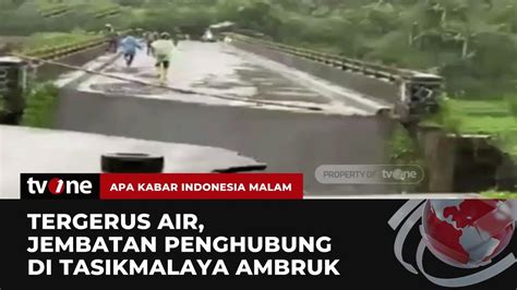 Diduga Pondasi Tergerus Air Jembatan Penghubung Antar Kecamatan Ambruk