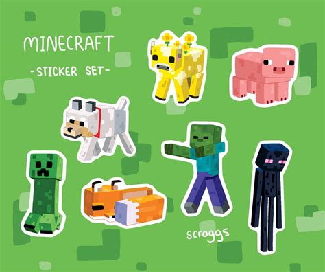 Minecraft Sticker Set Etsy