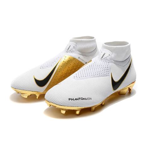 Nike Phantom Vision Elite Df Fg Tacos De Futbol Blanco Oro