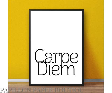 Saying Carpe Diem Printable Art Wall Art Pdf Typography Home Decor