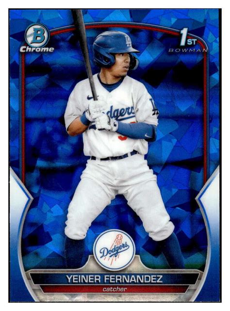 Yeiner Fernandez Rc Bowman Chrome Prospects Sapphire Bcp Rook