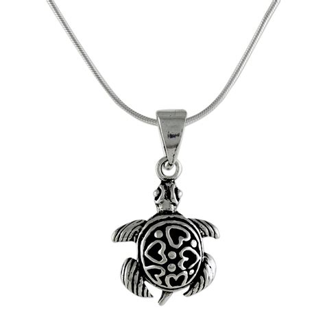 Sterling Silver Turtle Pendant Necklace From Thailand Loving Turtle