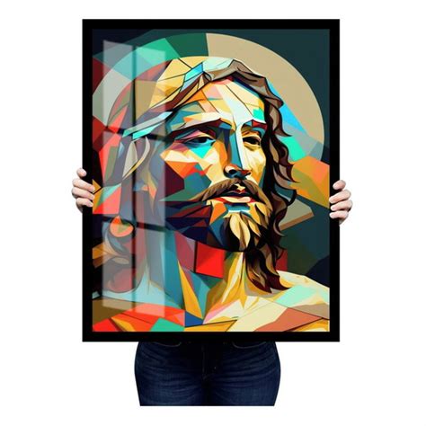 Quadro Decorativo Jesus Cristo Deus Abstrato Vidro Elo7