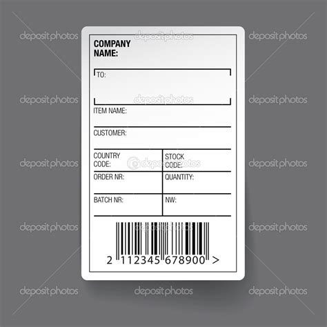 Barcode Label Template Vector Stock Vector Image By Grounder