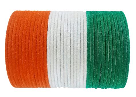 Buy Kiran Beautiful Tiranga Colour Chudiya Tricolor Indian Flag Velvet