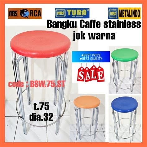 Jual Bangku Bar Stainless Tinggi Cm Bangku Caffe Bangku Bakso