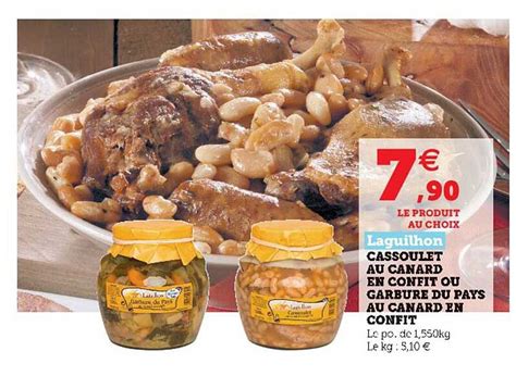 Promo Cassoulet Au Canard En Confit Ou Garbure Du Pays Au Canard En