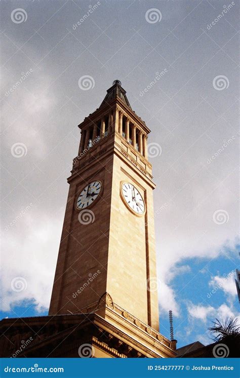 The Clock Tower In Brisbane Shining In The Sun Stock Image Image Of