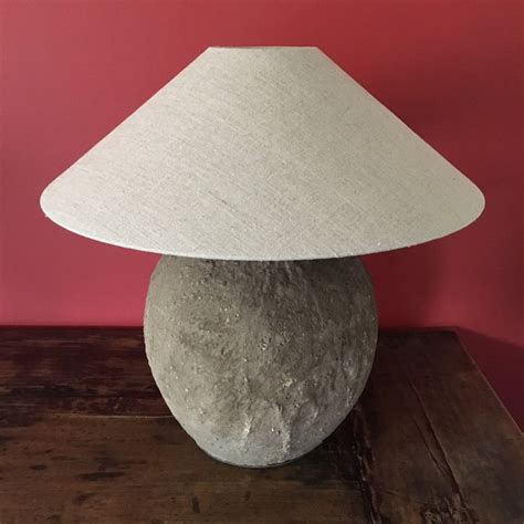 Lampe à poser en céramique avec abat jour en lin 60cm haut