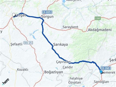 Sivas Gemerek Yozgat Arası Kaç Km Kaç Saat Yol Tarifi