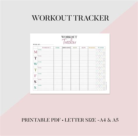 Exercise Tracker Printable Free