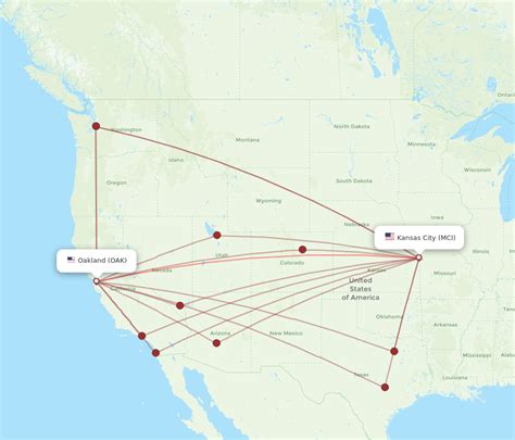 Flights From Kansas City To Oakland Mci To Oak Flight Routes