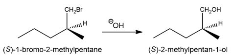 The reaction of (R)-1-iodo-2-methylbutane with hydroxide ion form ...