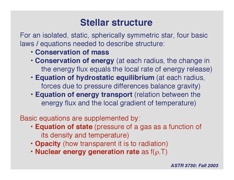 Stellar Structure - Lecture Slides | ASTR 3730 - Docsity