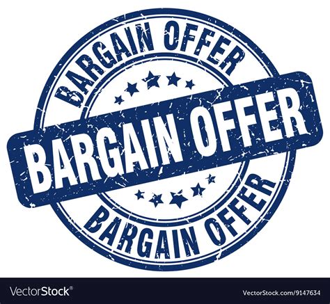 Bargain Offer Blue Grunge Round Vintage Rubber Vector Image