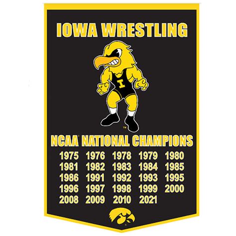 Iowa Hawkeyes Wrestling Champions Felt Banner