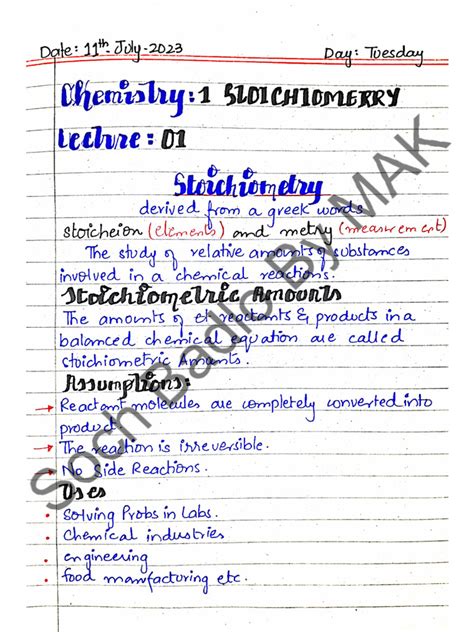 Chemistry Chapter 1 Notes Watermark Pdf