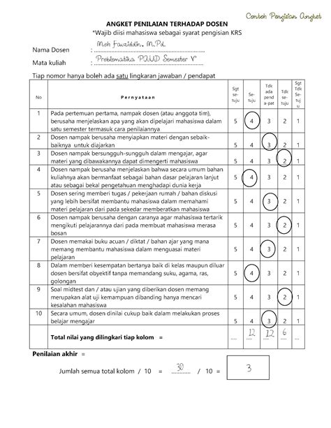 Detail Contoh Angket Untuk Guru Koleksi Nomer 44