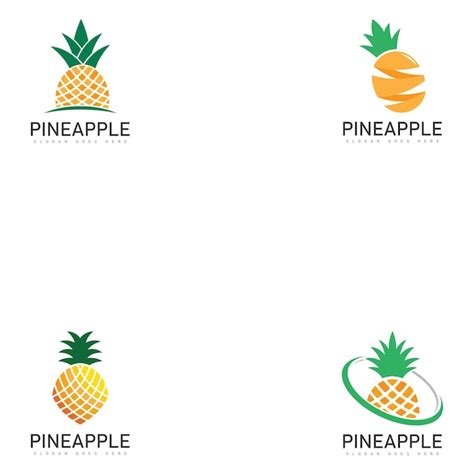 Ic Ne De Vecteur Simple De Logo De Fruit D Ananas Doux Naturel