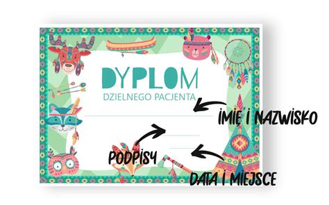 DYPLOM DZIELNY PACJENT WZÓR 4 kup w sklepie online Ponpon Toys