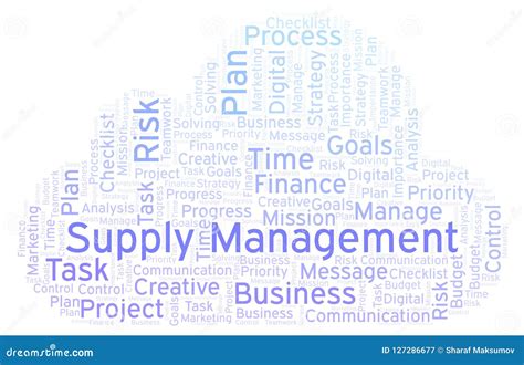 Supply Management Word Cloud Made With Text Only Stock Illustration